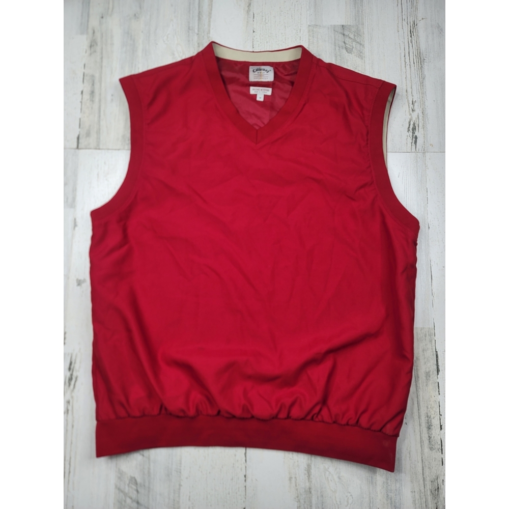 Callaway Golf Brushed Microfiber Red Windbreaker Vintage Vest Men's Size M